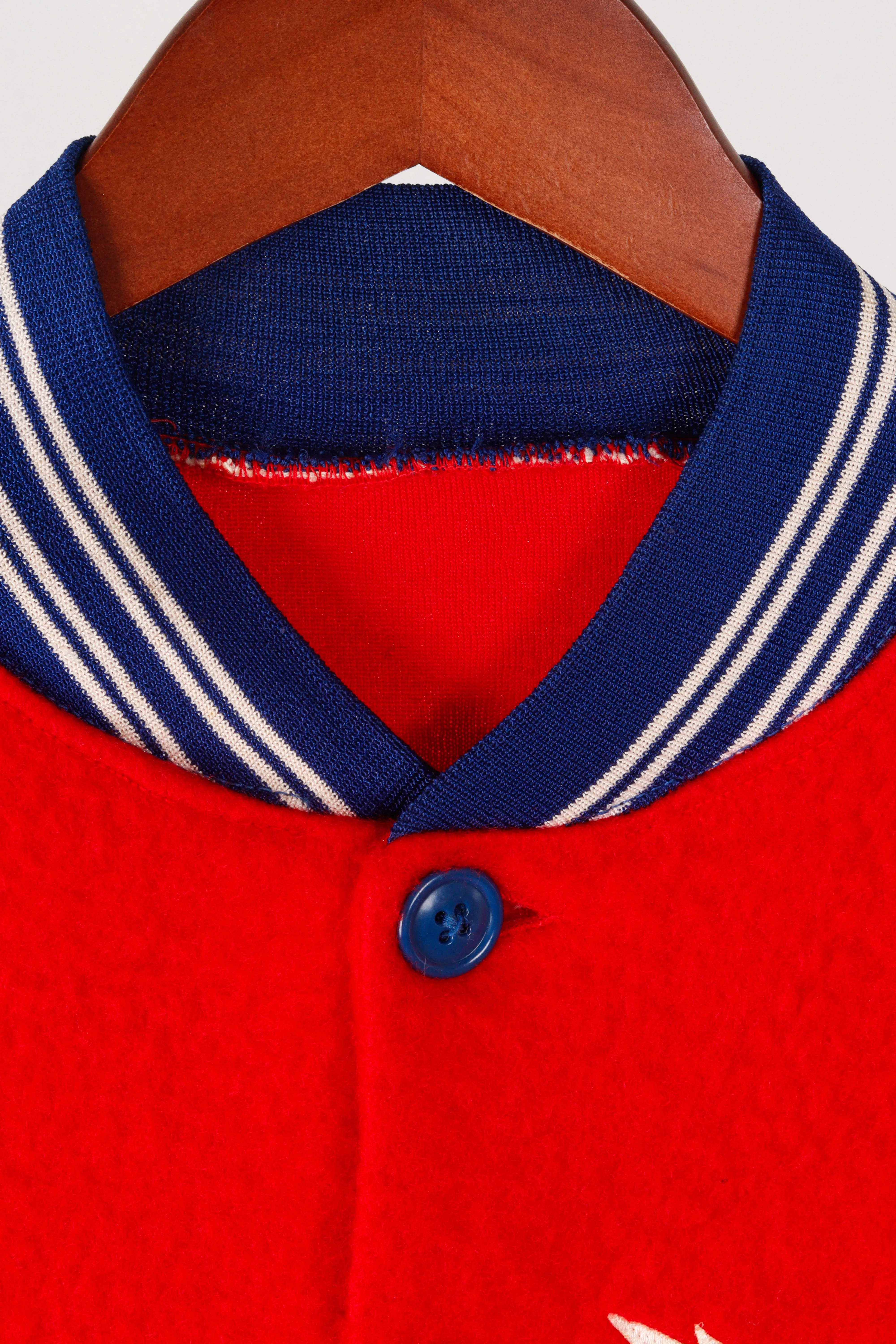 Vintage 1960's Rawlings 'Hawks/Eagles' Patched High School Fleece Stadium Jacket