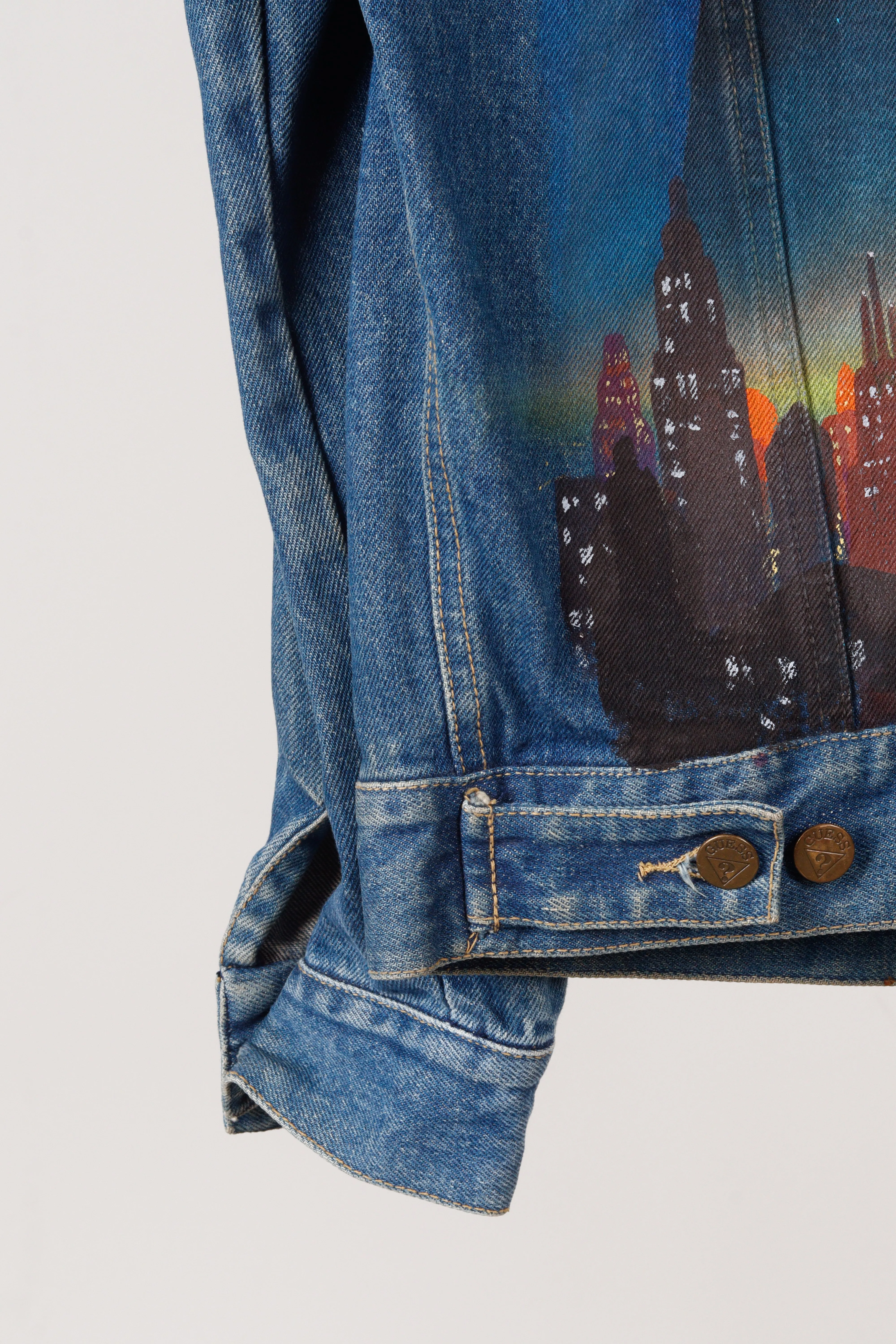 Vintage 1989 Tony Alamo 'Batman' Hand Painted Guess USA Denim Jacket