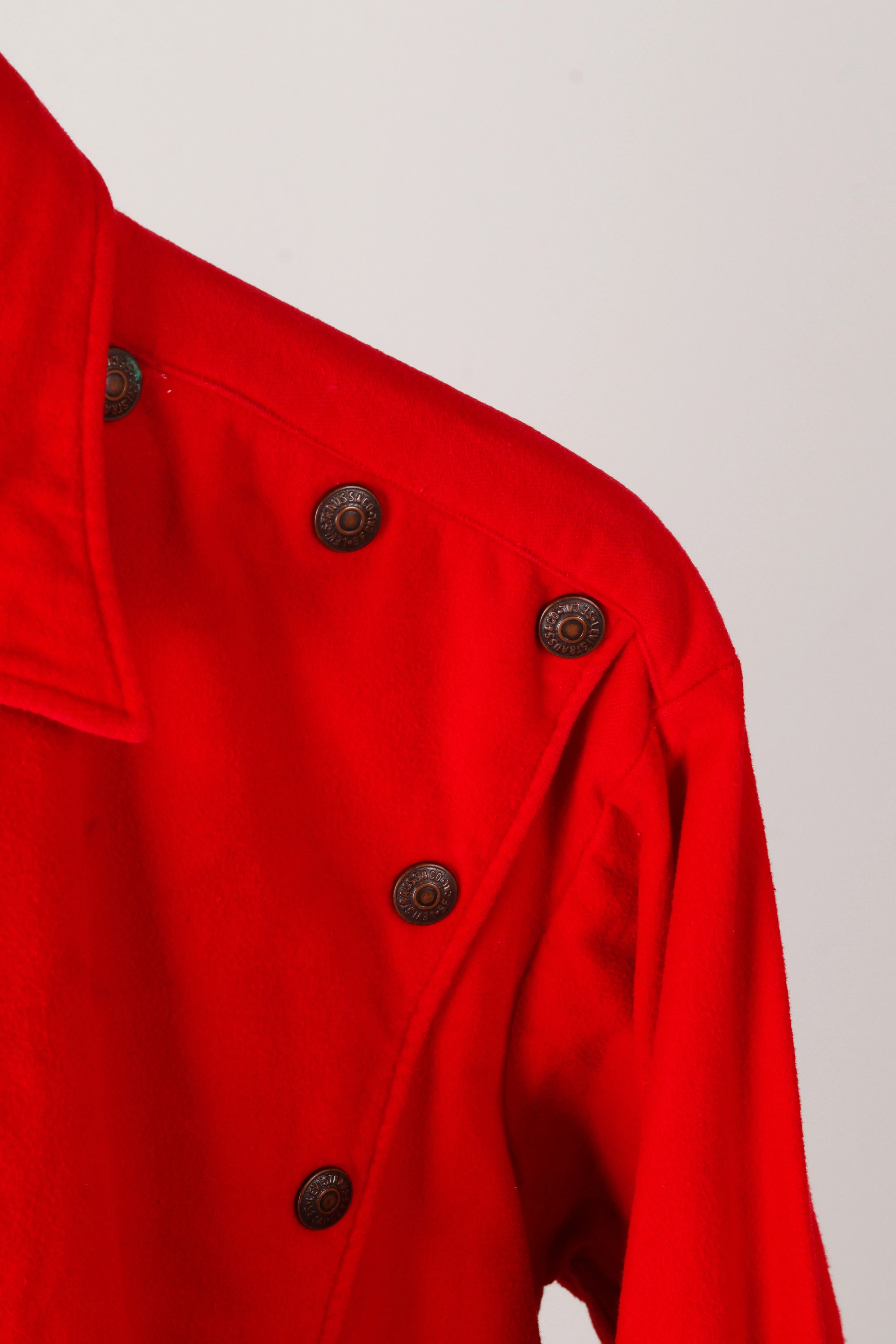 Vintage 50's Levi's 'Rockabilly Snap Button' Snap Button Shirt Red