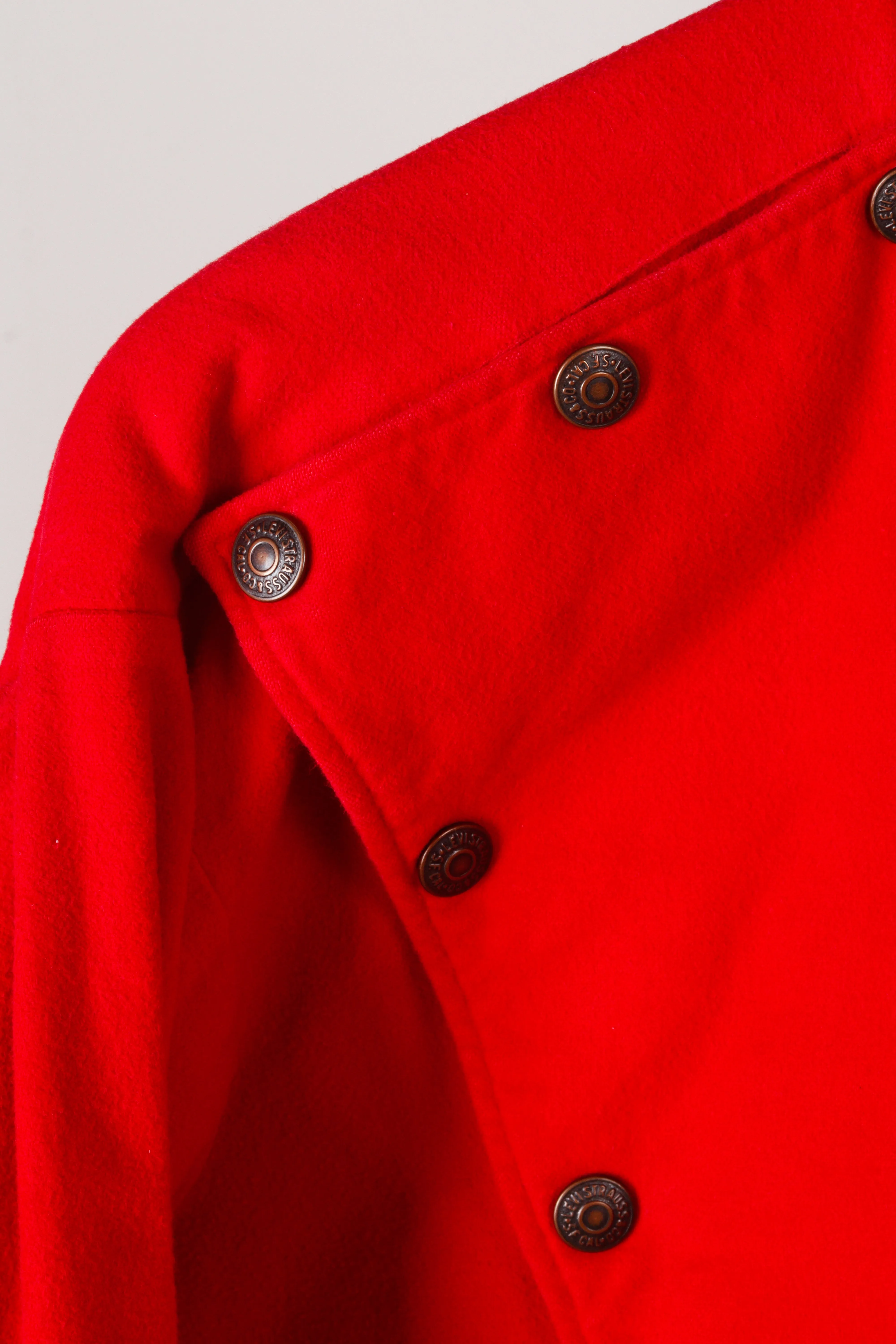 Vintage 50's Levi's 'Rockabilly Snap Button' Snap Button Shirt Red