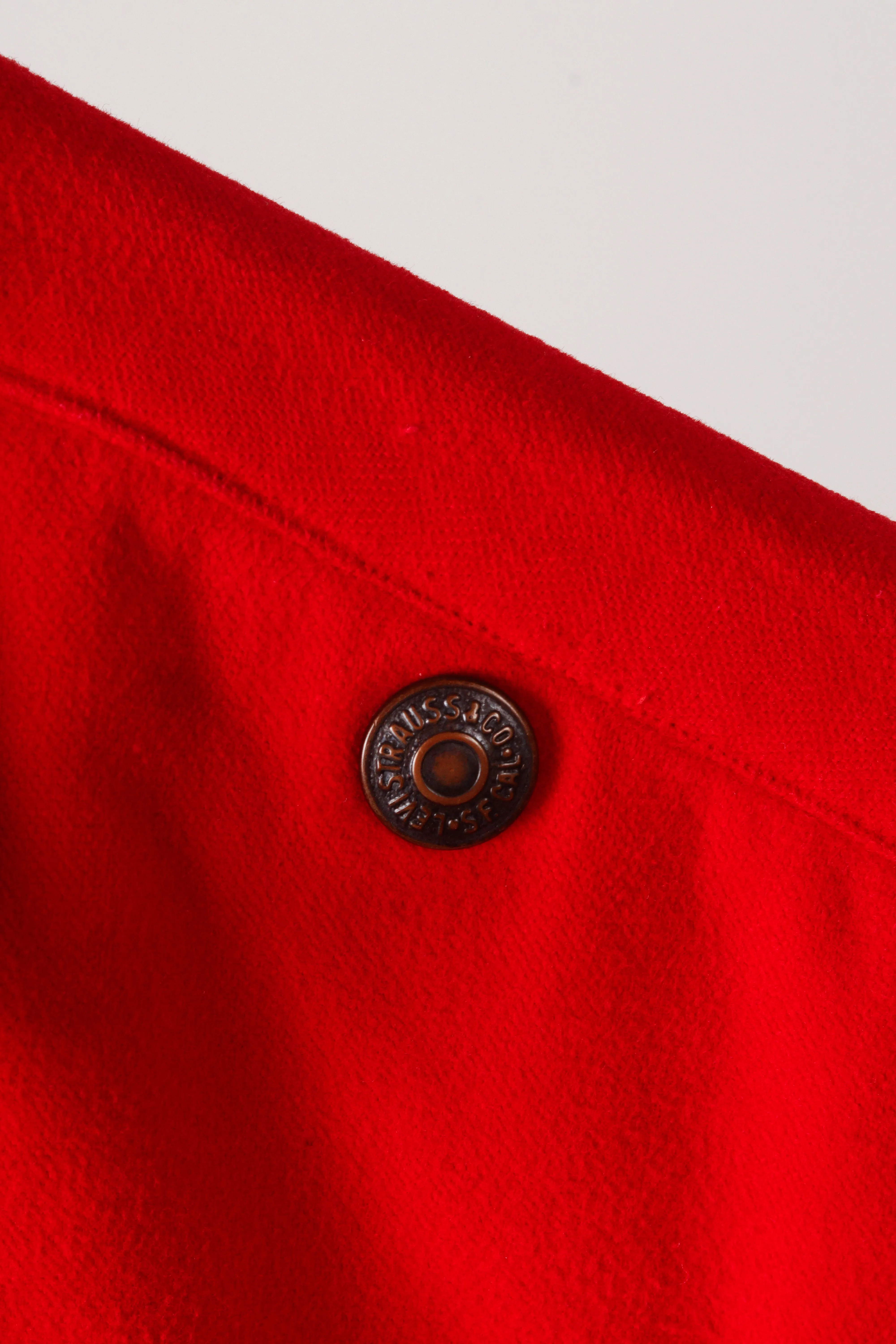 Vintage 50's Levi's 'Rockabilly Snap Button' Snap Button Shirt Red