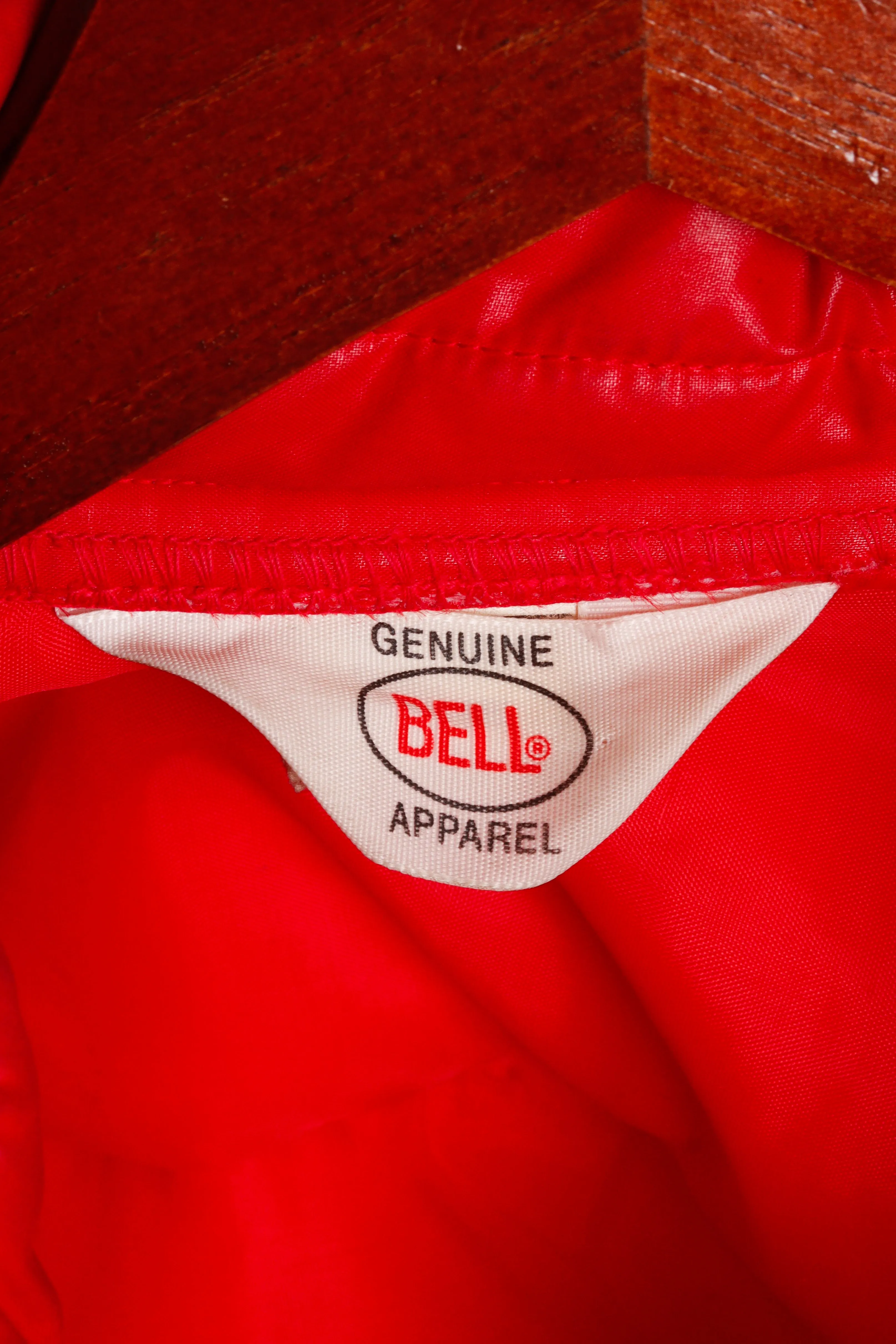 Vintage 70's Bell Helmets 'Logo Patch' Panel Down Jacket Red