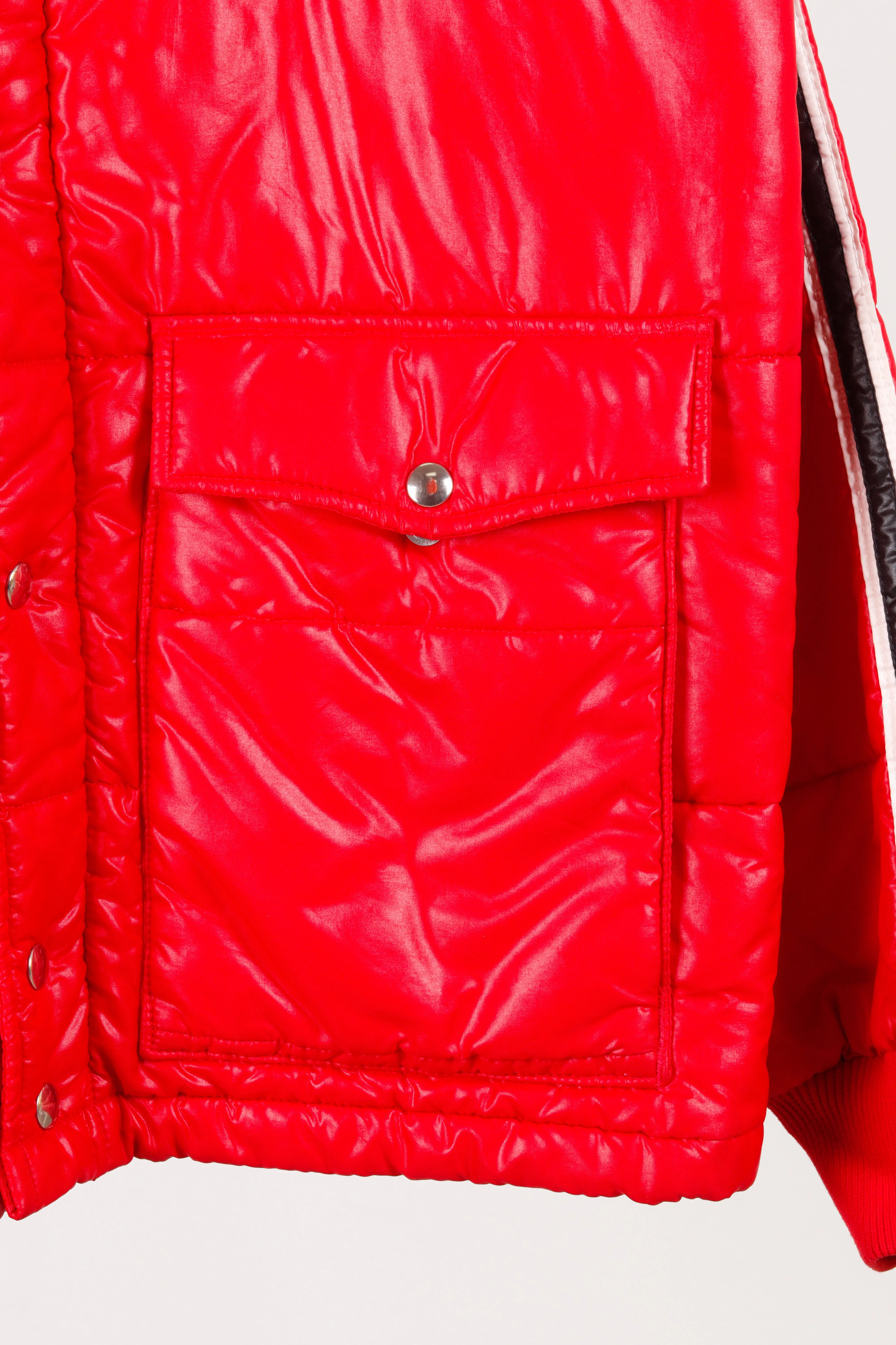 Vintage 70's Bell Helmets 'Logo Patch' Panel Down Jacket Red