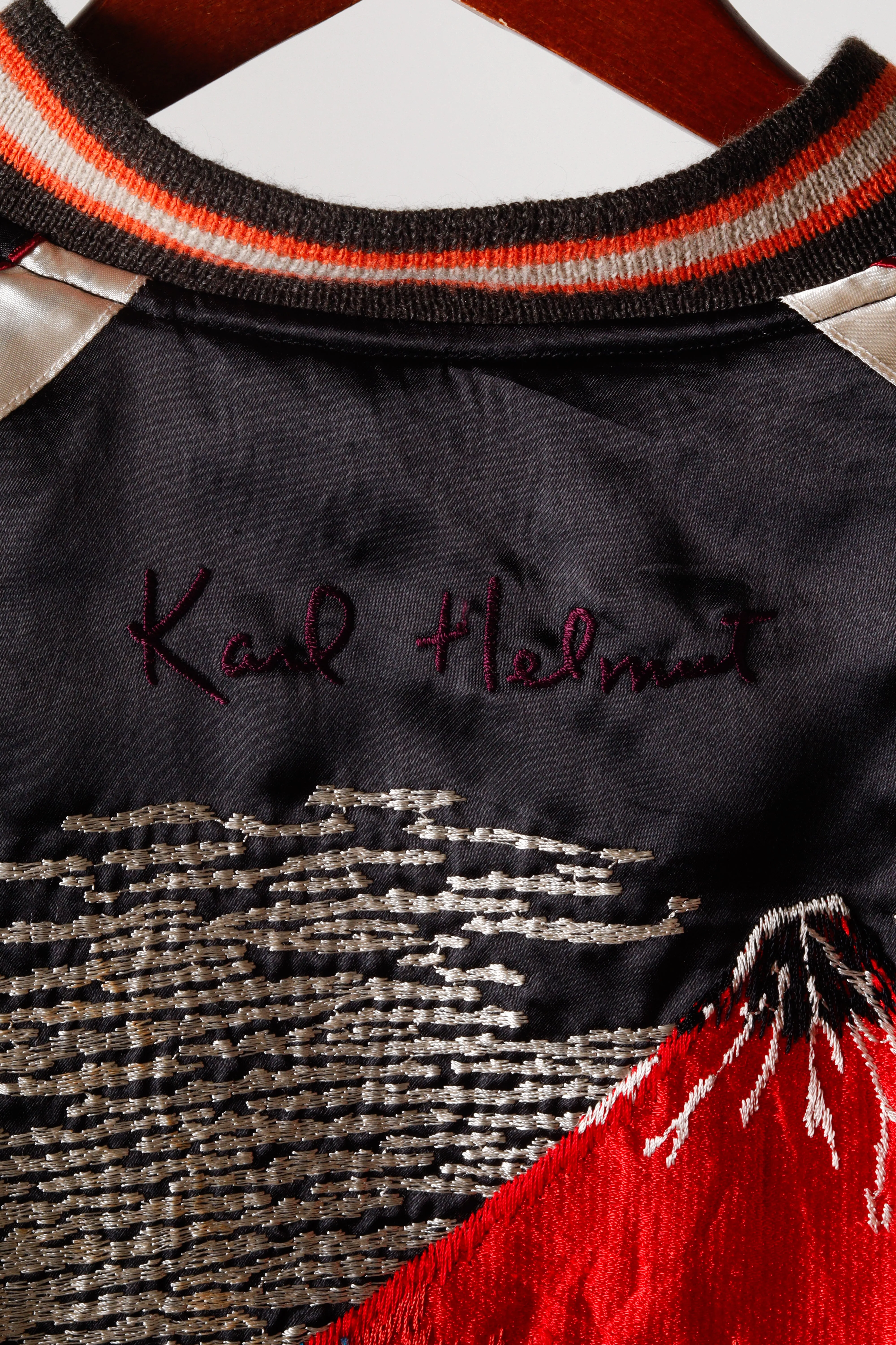 Vintage 80's Karl Helmut 'Sukajan' Embroidered Hawks Reversible Souvenir Jacket