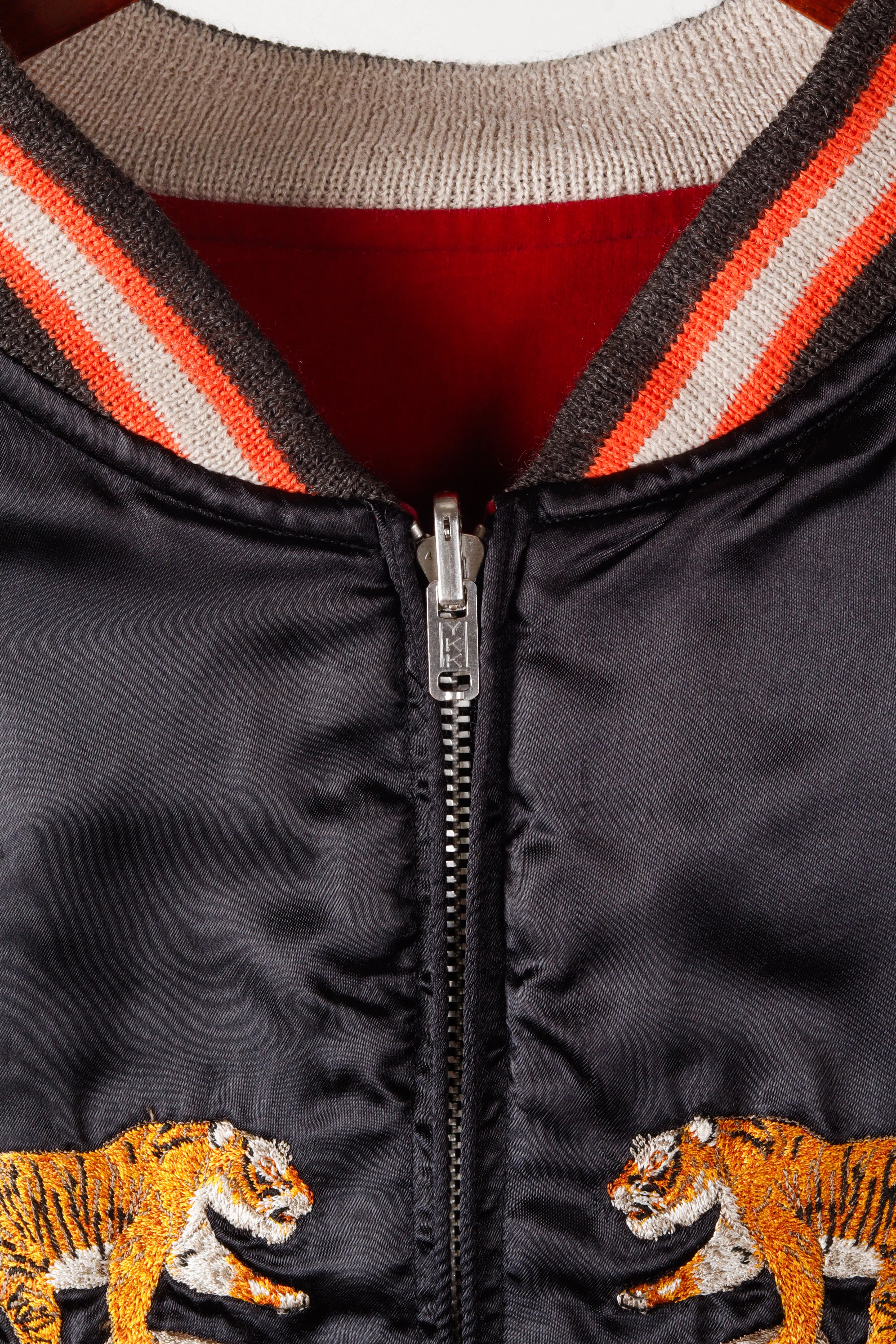 Vintage 80's Karl Helmut 'Sukajan' Embroidered Hawks Reversible Souvenir Jacket