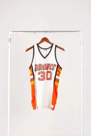 Vintage 80's Montana Tech University Broncos Basketball '#30' Home Jersey