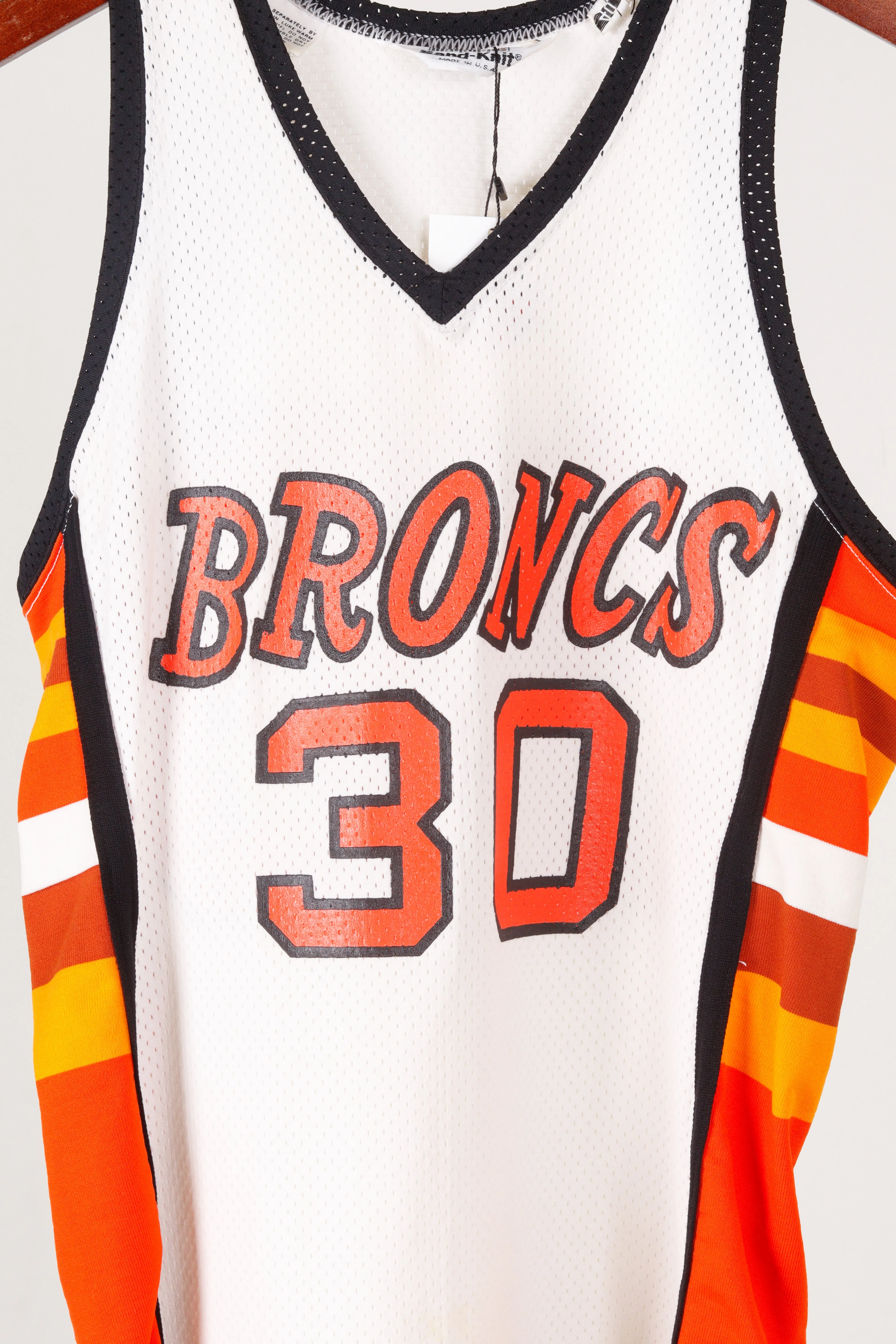 Vintage 80's Montana Tech University Broncos Basketball '#30' Home Jersey
