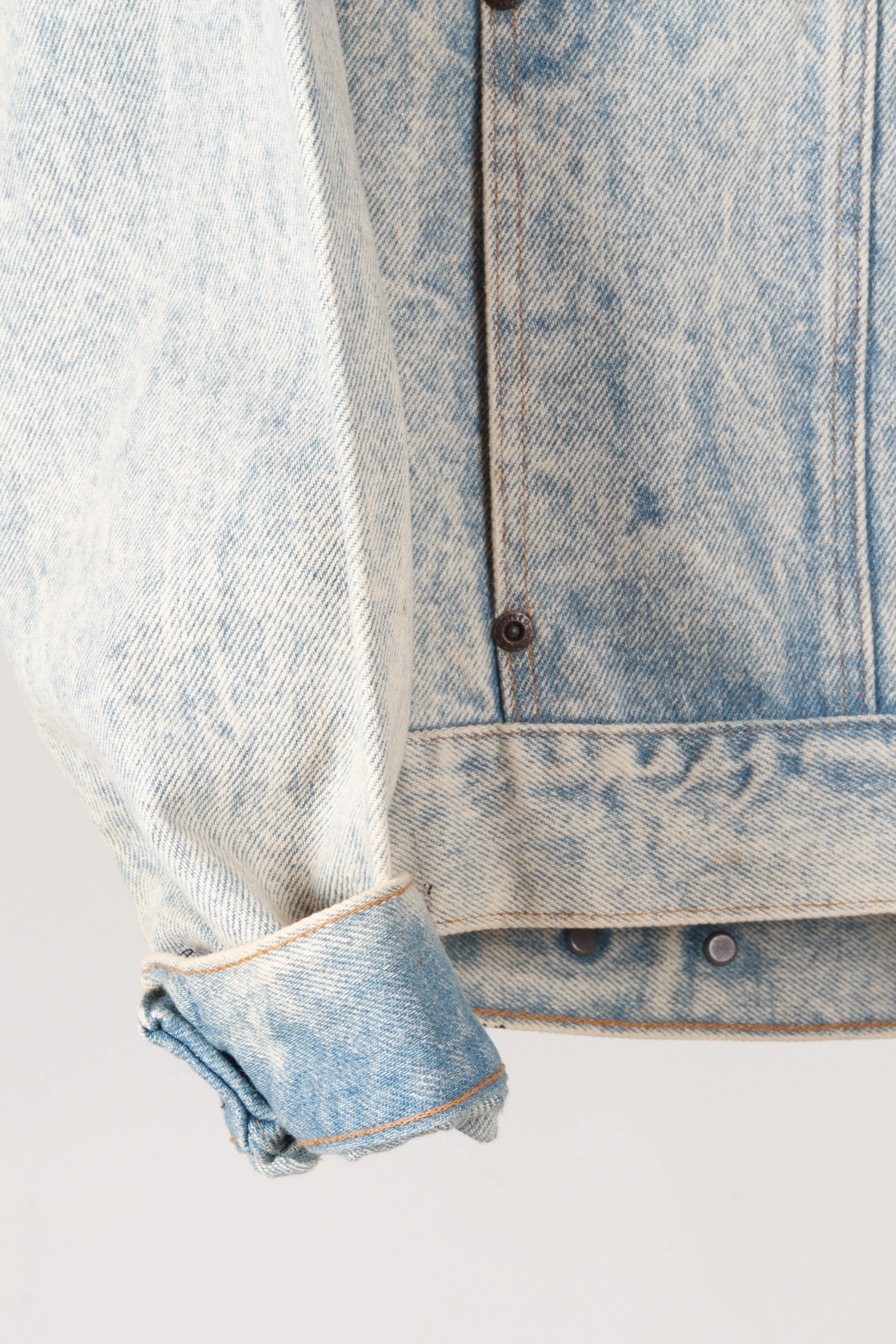 Vintage 80's Rustlers 'Custom Atlantic City' Bejeweled Denim Jacket  Light Wash