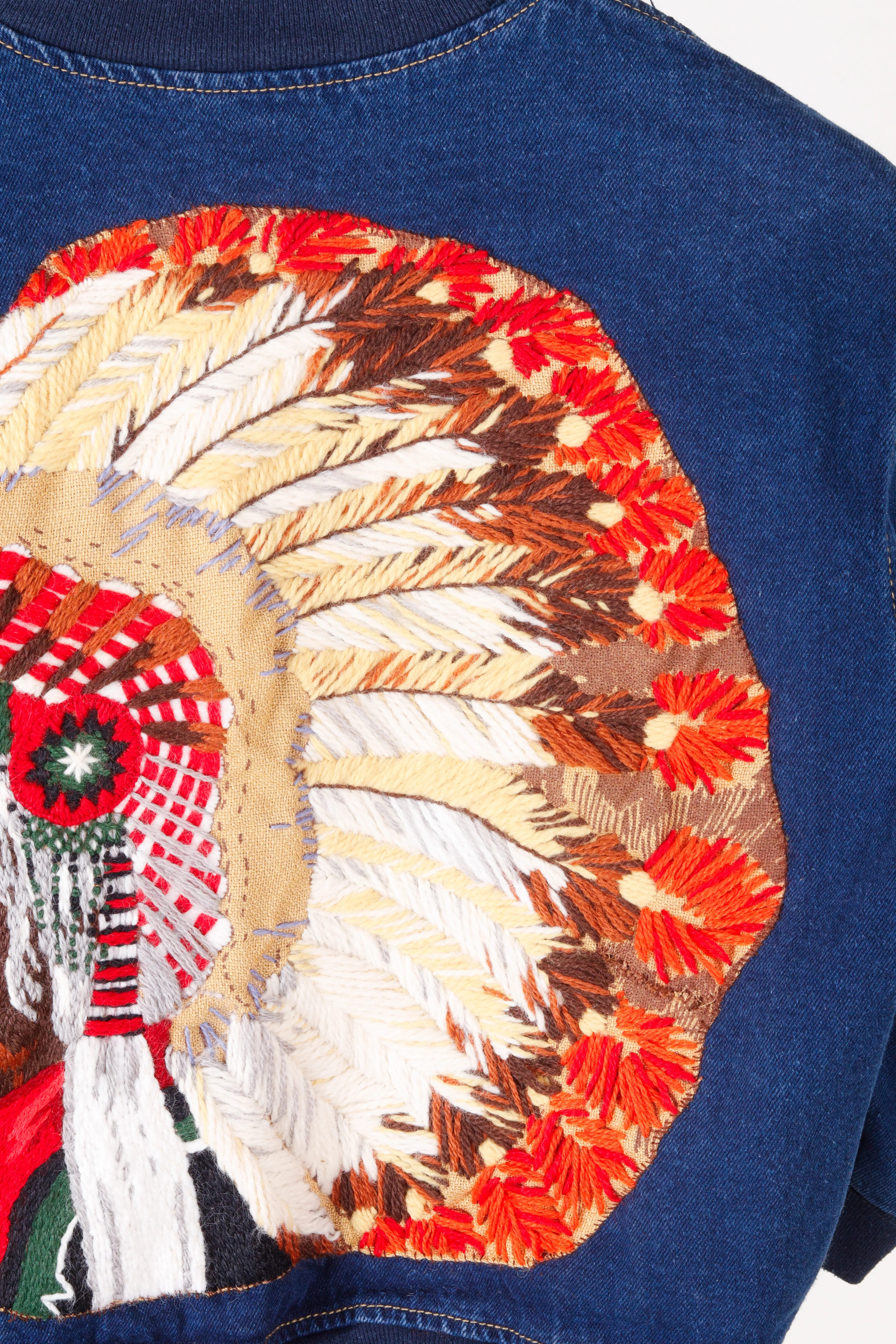 Vintage 90's  'Chief Embroidered' Youth Denim Bomber Jacket