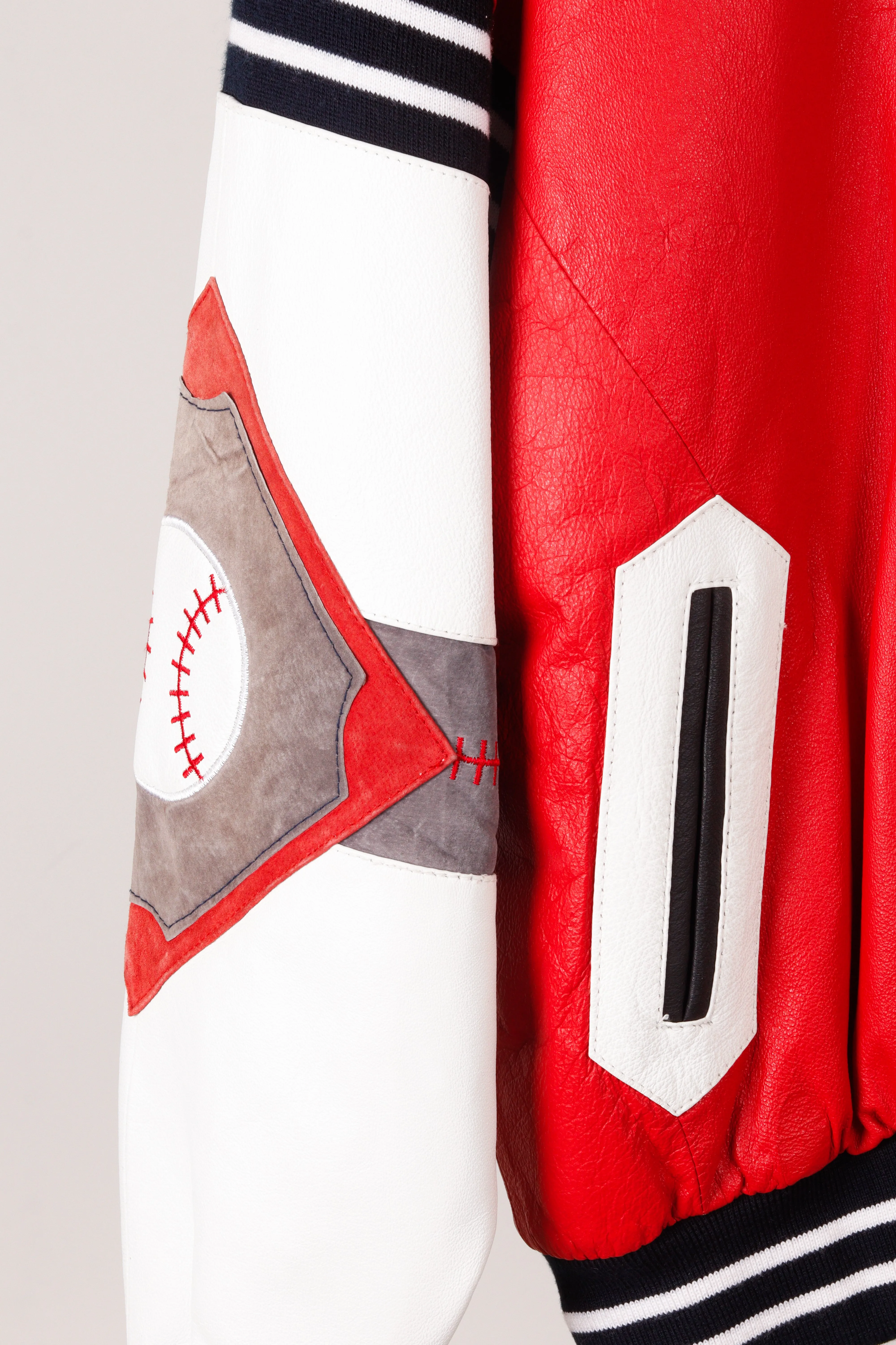 Vintage 90's Michael Hoban Wheremi 'Baseball' Leather Jacket Red