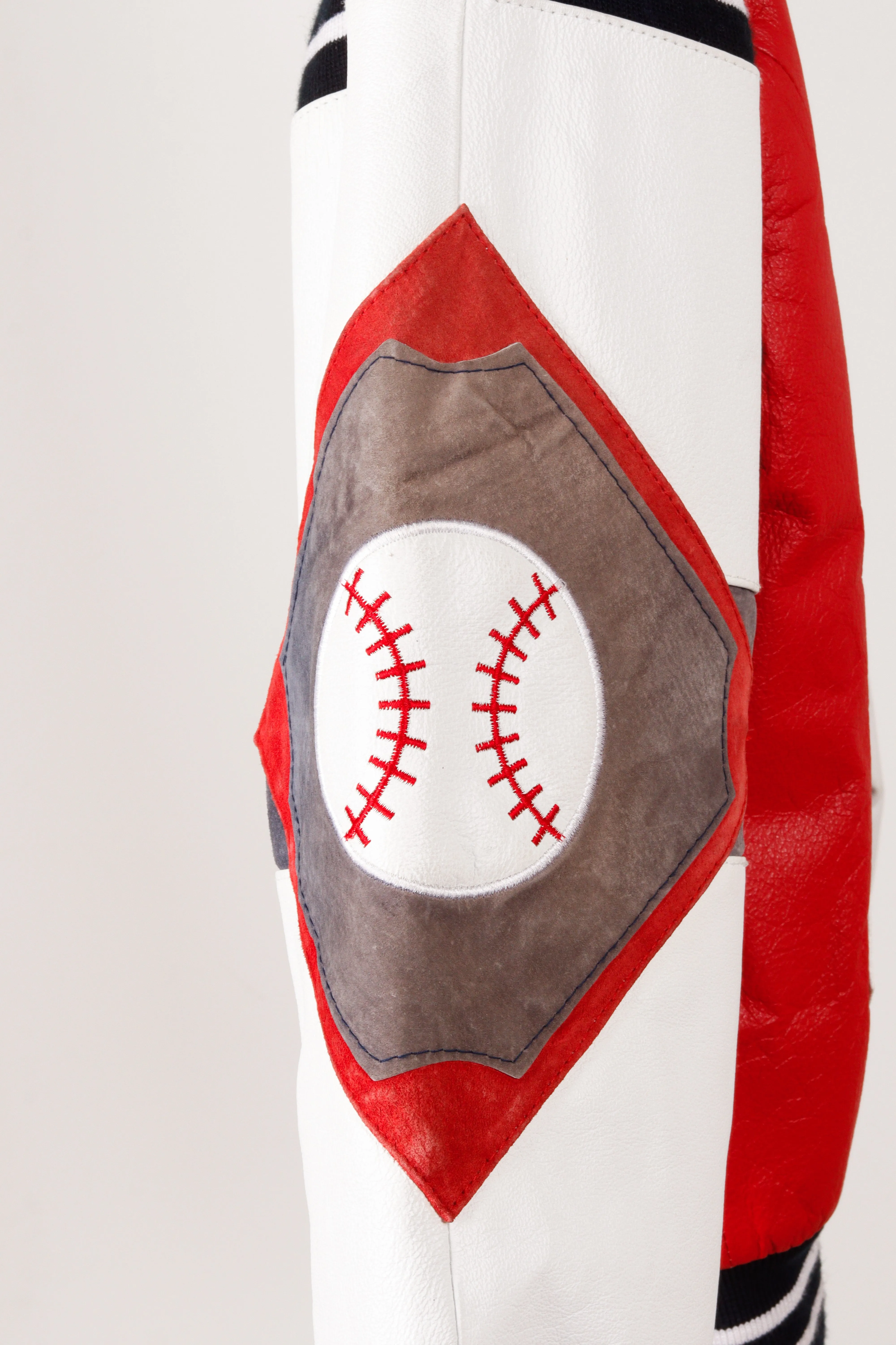 Vintage 90's Michael Hoban Wheremi 'Baseball' Leather Jacket Red