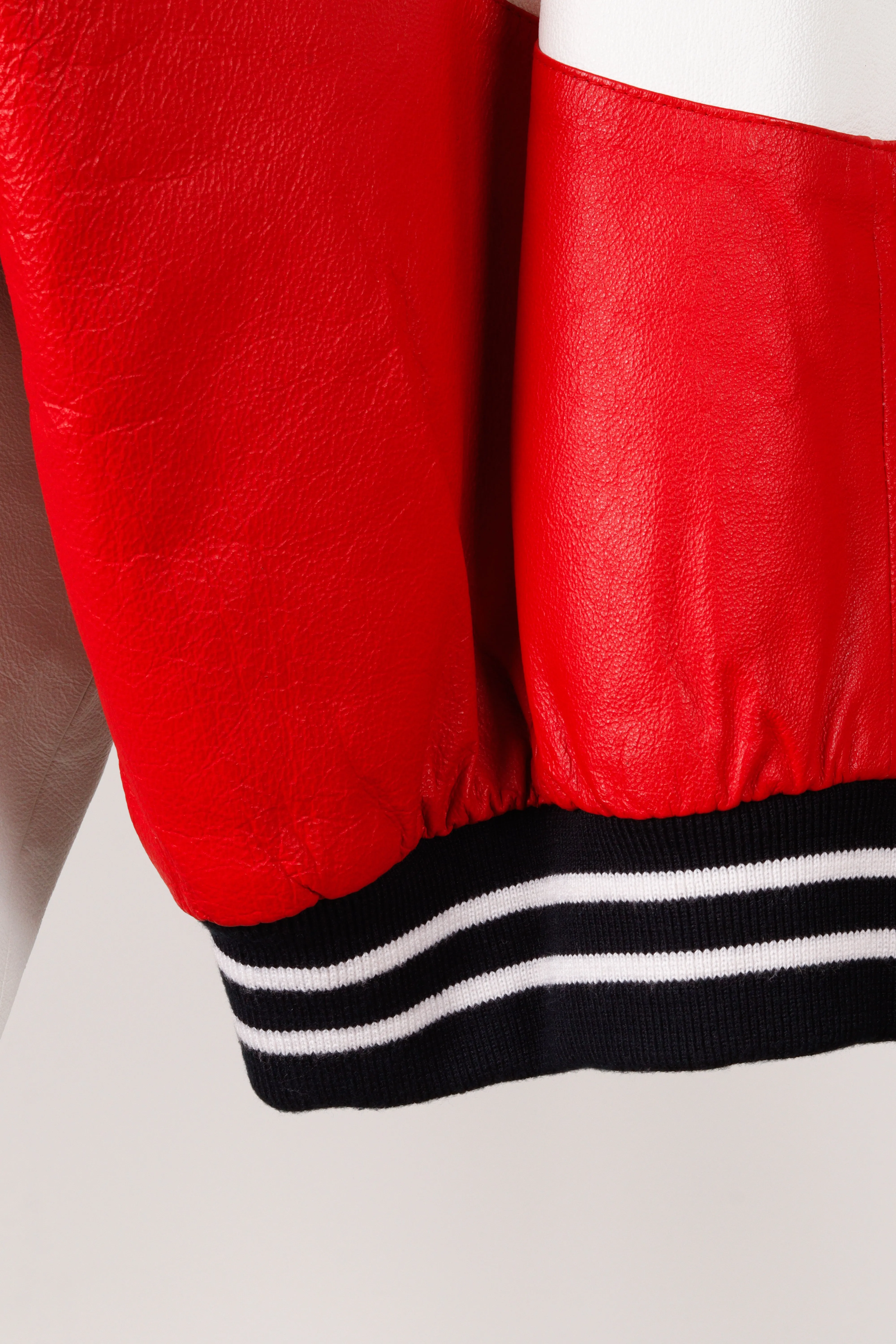 Vintage 90's Michael Hoban Wheremi 'Baseball' Leather Jacket Red